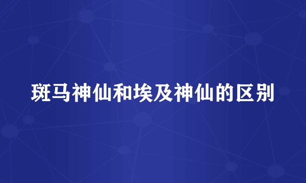 斑马神仙和埃及神仙的区别