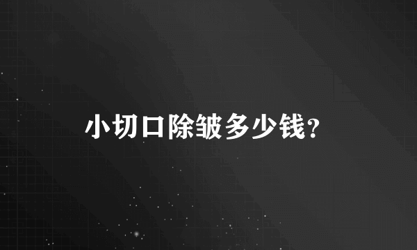 小切口除皱多少钱？