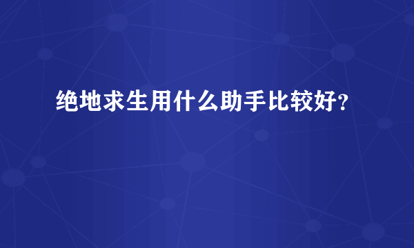 绝地求生用什么助手比较好？