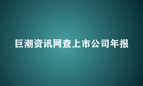 巨潮资讯网查上市公司年报