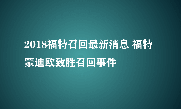 2018福特召回最新消息 福特蒙迪欧致胜召回事件