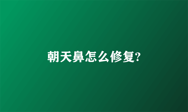 朝天鼻怎么修复?