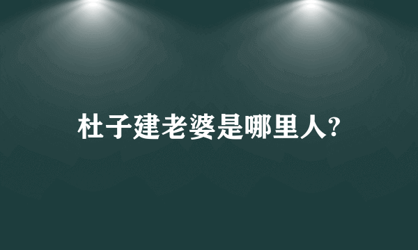 杜子建老婆是哪里人?