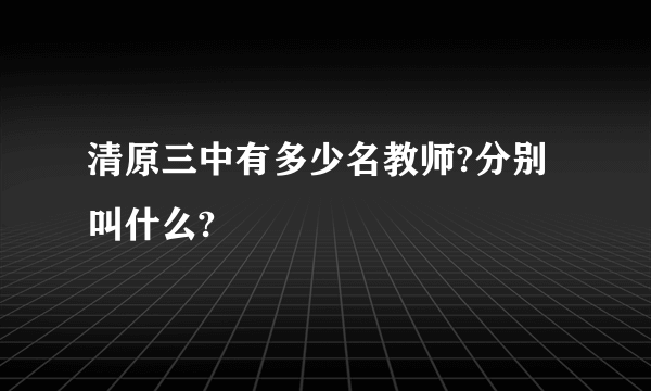 清原三中有多少名教师?分别叫什么?