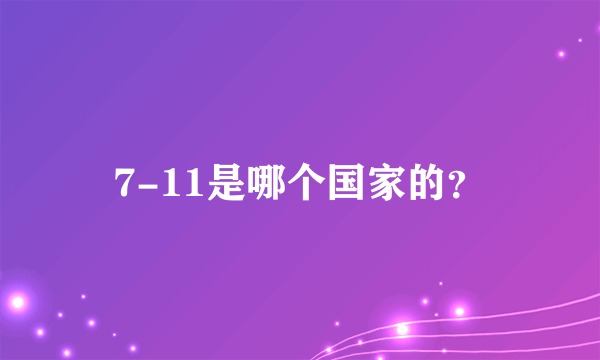 7-11是哪个国家的？