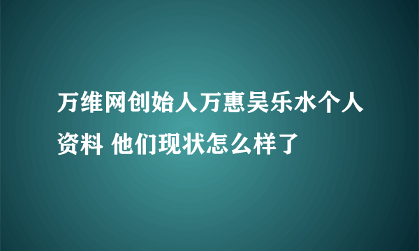 万维网创始人万惠吴乐水个人资料 他们现状怎么样了