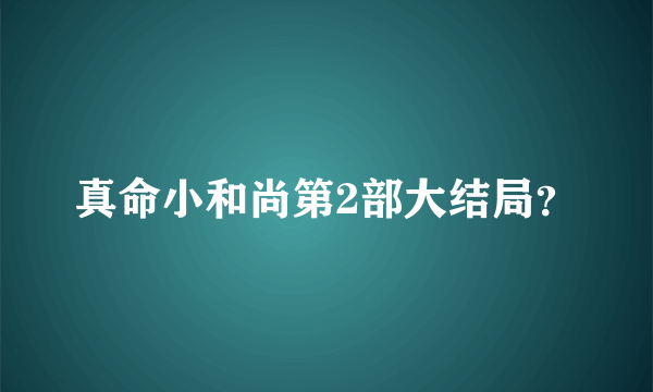 真命小和尚第2部大结局？